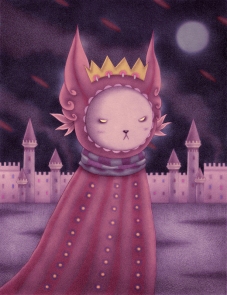 "King Nobunny" (graphite/colored in Photoshop, 8.5 x 11 in, 2015)